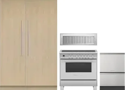 5 Piece Package Includes Refrigerator, Freezer, Range, Hood And Dishwasher